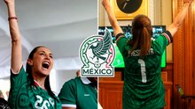 Claudia Sheinbaum festeja el triunfo de México desde Palacio Nacional