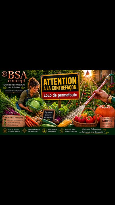 BSA concept Les pyramides cuivre d'Aladdin electroculture & meditation