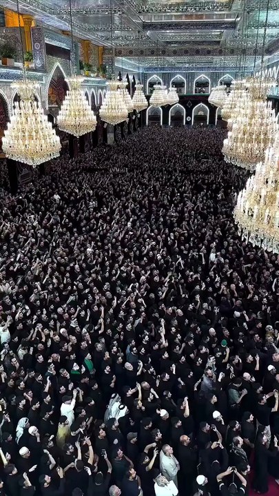 The moment the lights switch to red at the Holy Shrine of Imam Hussain (AS) tonight