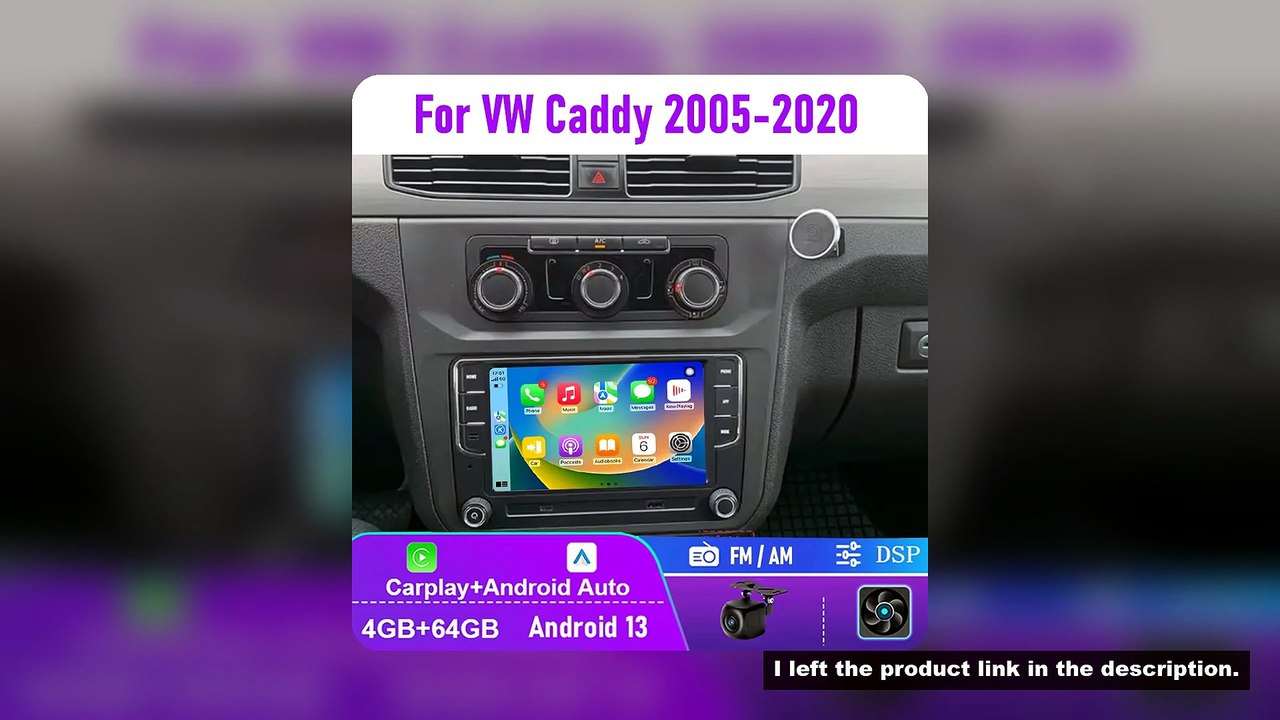 7"  For VW Caddy 2005-2020 Wireless Carplay Car Radio Head Unit Apple Android 13 GPS Multimedia Play
