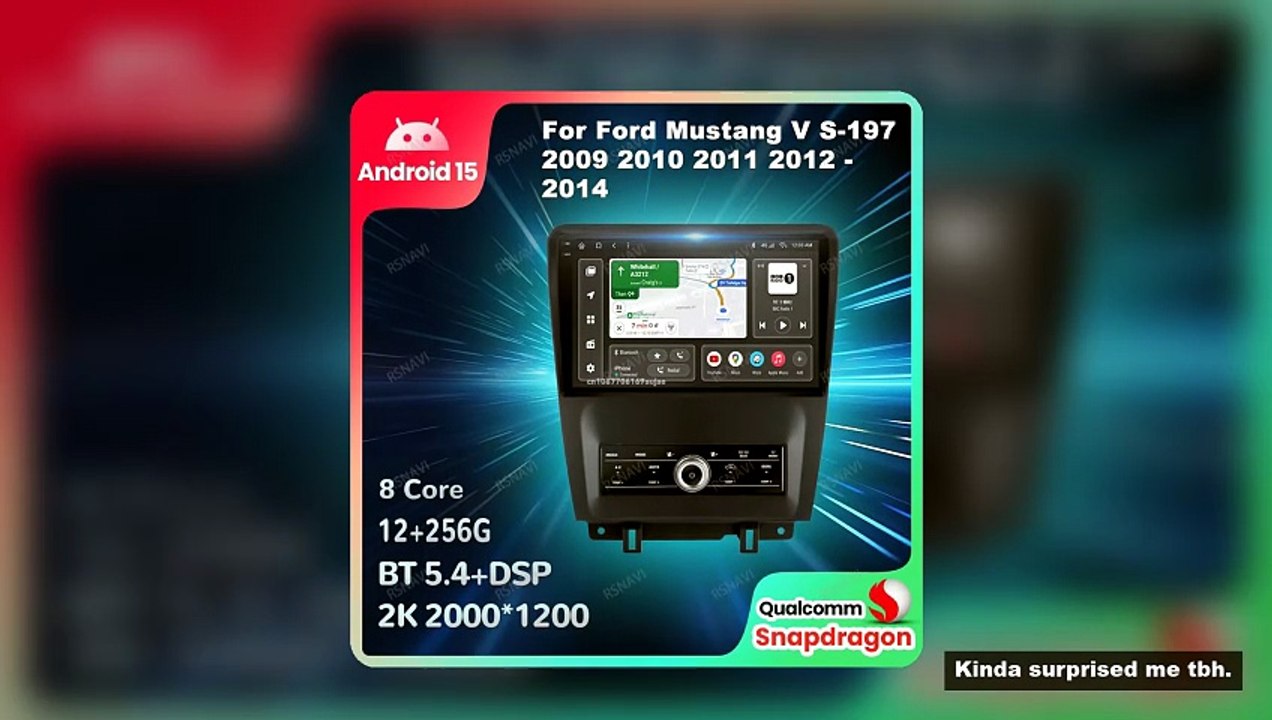 Car Radio Android 15 For Ford Mustang V S-197 2009 2010 2011 2012 - 2014 DSP Qualcomm GPS Multimedia