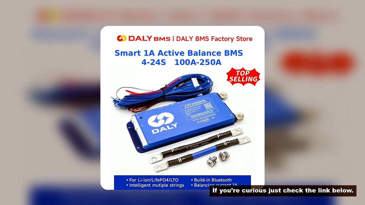 DALY BMS 4S Lifepo4 1A Active Balance BMS 16S 48V Lifepo4 8S 24V BMS 100A 150A 200A 250A for Lifepo4