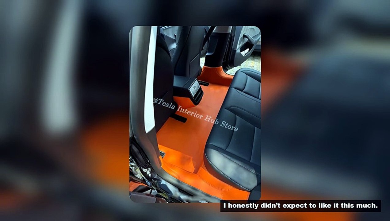 Tesla Model Y Juniper Accessorie Floor Mat Premium Leather Interior Model 3Highland floor Front and