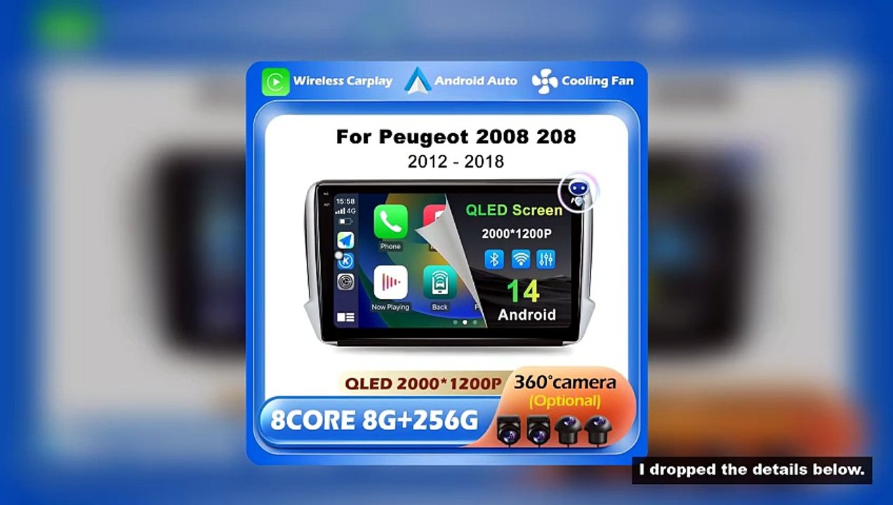 For Peugeot 2008 208 Series 2012 2013 2014 - 2018 Android 16 Navigation Multimedia Player Carplay Au