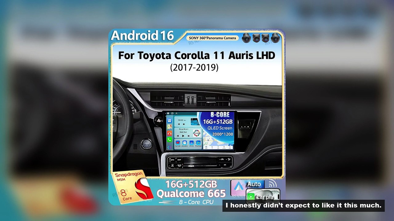 Android 16 For Toyota Corolla 11 Auris LHD 2017 - 2019 2K QLED Android Car Radio Multimedia Video Pl