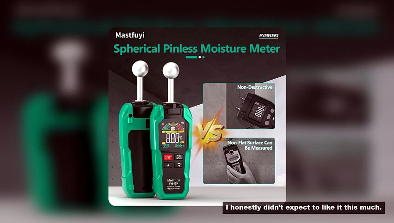 MASTFUYI Pinless Moisture Meter, Water Leak Finder, Non-Invasive Ball Sensor for Wood, Drywall, Floo