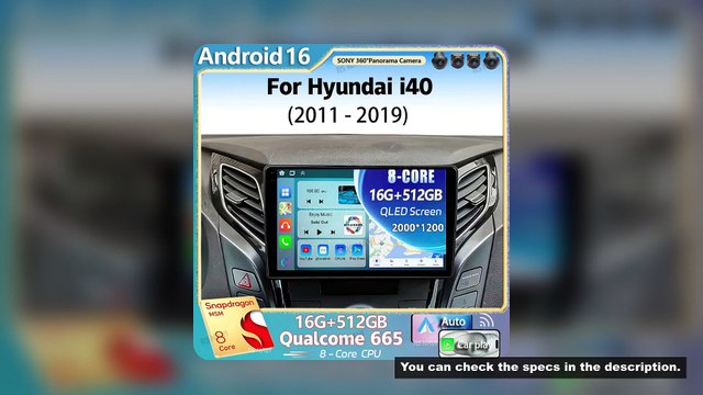 Android 16 For Hyundai i40 2011 - 2019 2K QLED Android Car Radio Multimedia Video Player GPS AI Voic