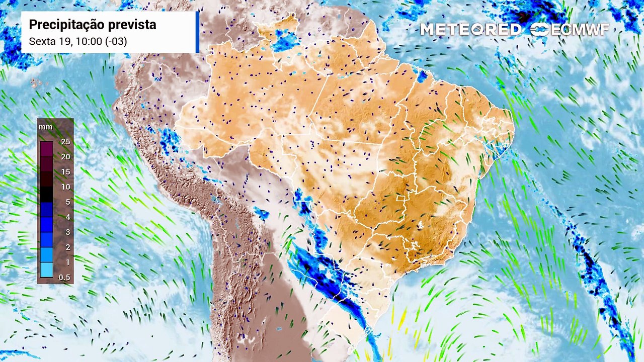 Sexta-feira, 19 de junho: Chuva, nebulosidade e vento