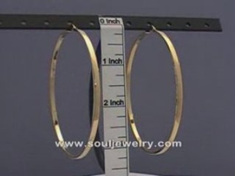 Huge 14K Yellow/White Gold Hoop Earrings 3 1/8 Inch GH_127