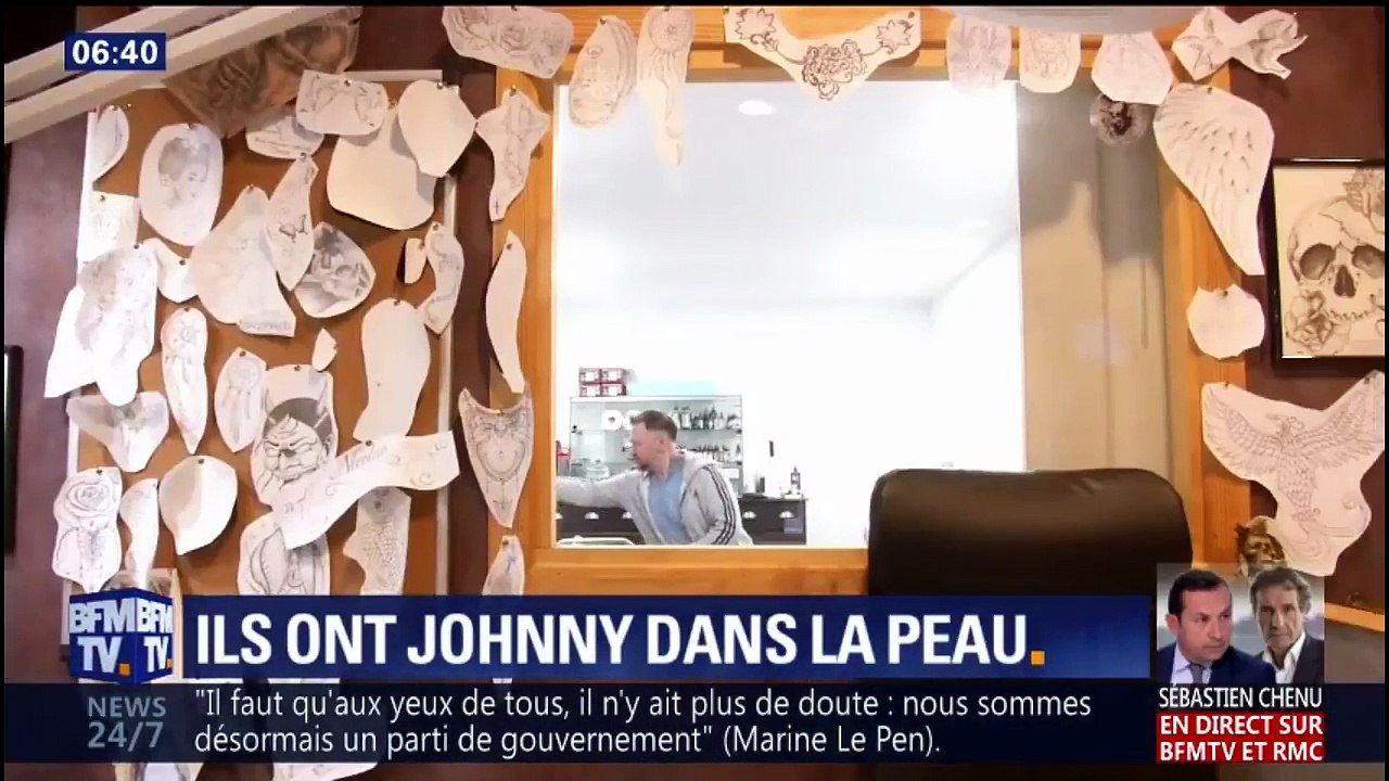 2018 - Johnny Hallyday : Ces Fans qui se Font Tatouer en son Hommage (BFM TV, 12 Mars)