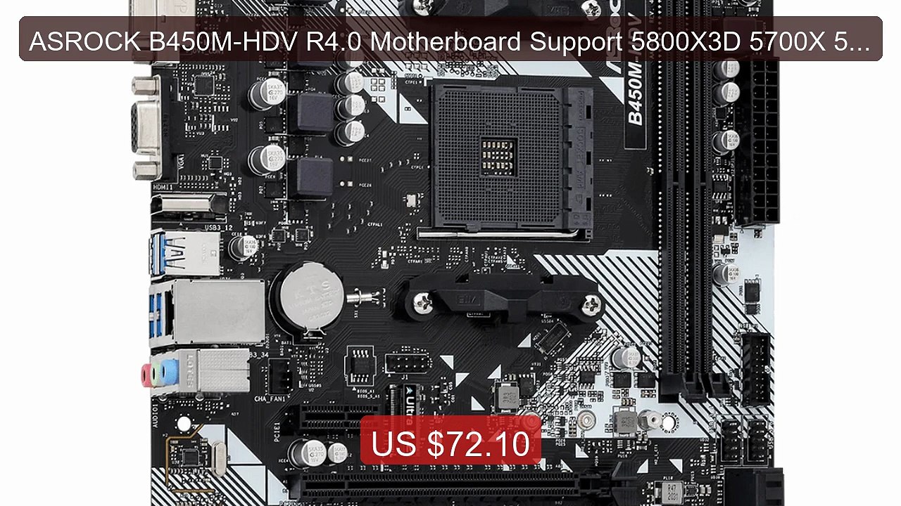 ASROCK B450M-HDV R4.0 Motherboard Support 5800X3D 5700X 5600X ... -- Hot Deal 2026 | Limited Offer!