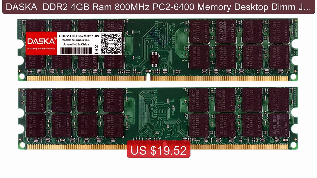 DASKA  DDR2 4GB Ram 800MHz PC2-6400 Memory Desktop Dimm Jus... -- Top Pick 2026 | Unbeatable Price!