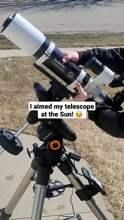 Aiming my telescope at the Sun!