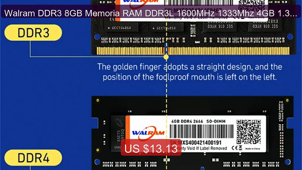 Walram DDR3 8GB Memoria RAM DDR3L 1600MHz 1333Mhz 4GB 1.35V 1.... -- Hot Deal 2026 | Limited Offer!