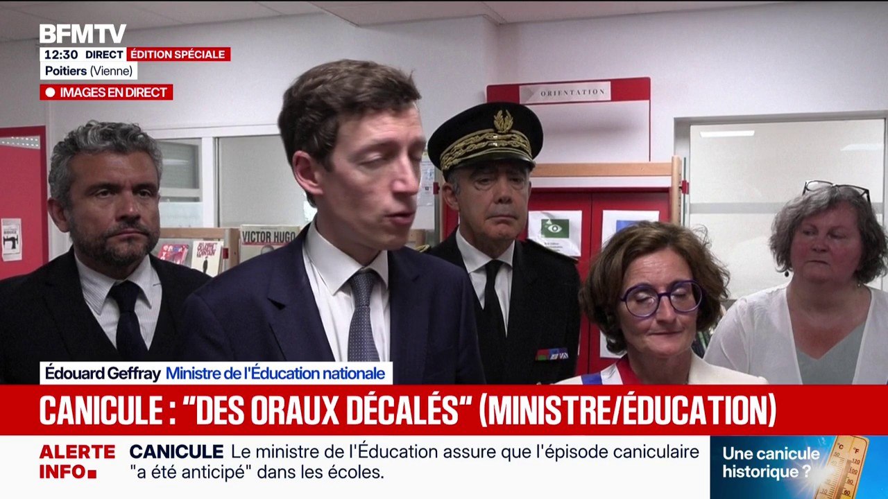 Canicule: "On n'est pas sur une situation nouvelle, elle se reproduira au cours des années à venir, il faut adapter nos pratiques", affirme le ministre de l'Éducation nationale