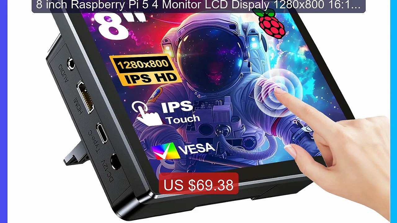 8 inch Raspberry Pi 5 4 Monitor LCD Dispaly 1280x800 16:10 Tou... -- Best Buy 2026 | Great Quality!