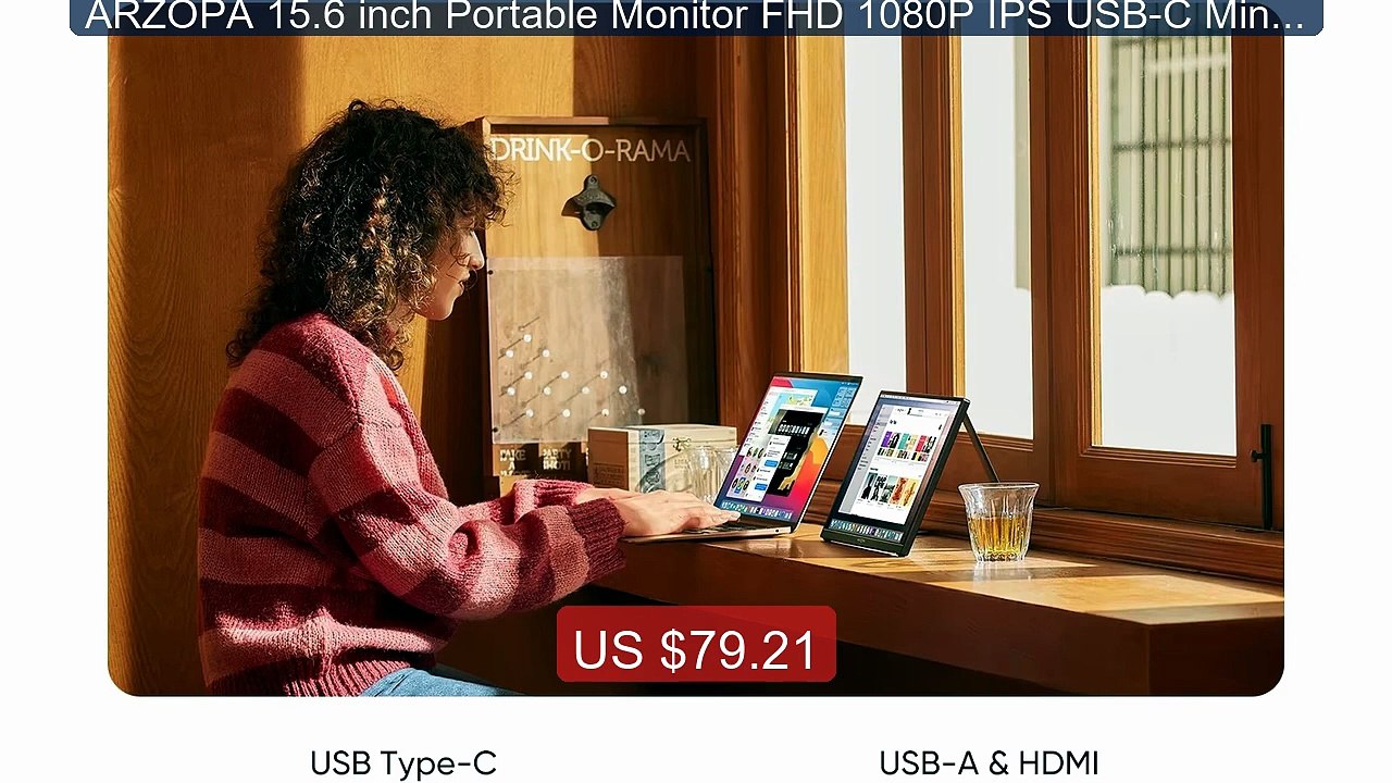 ARZOPA 15.6 inch Portable Monitor FHD 1080P IPS USB-C Mini-HDMI Ex... -- Best Deal 2026 | Shop Now!
