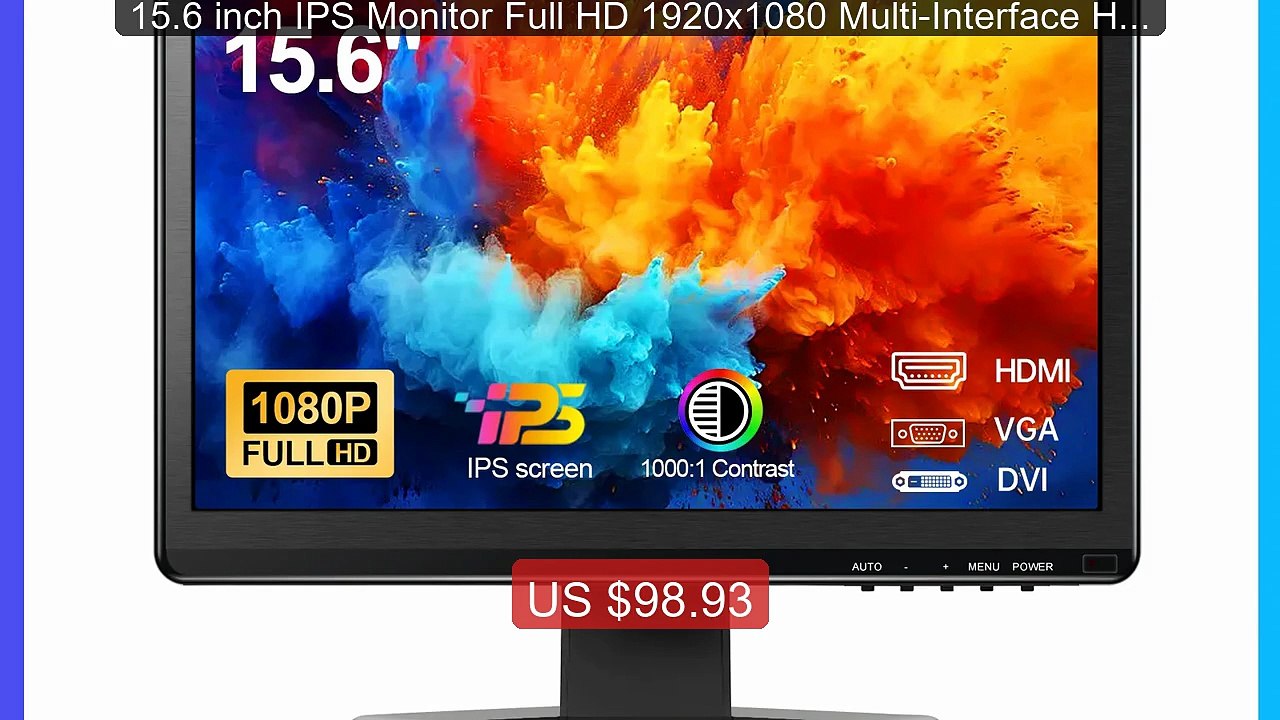 15.6 inch IPS Monitor Full HD 1920x1080 Multi-Interface HDMI VGA D... -- Best Deal 2026 | Shop Now!