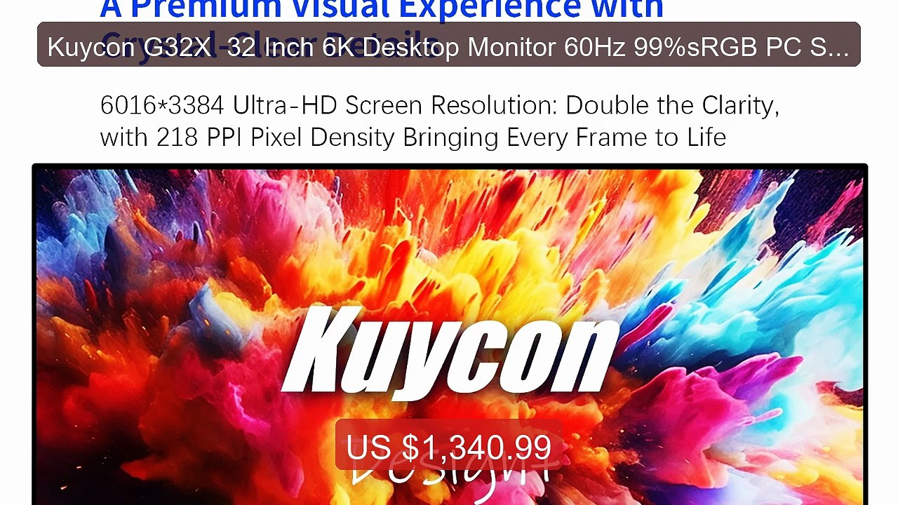 Kuycon G32X  32 Inch 6K Desktop Monitor 60Hz 99%sRGB PC Scr... -- Top Pick 2026 | Unbeatable Price!