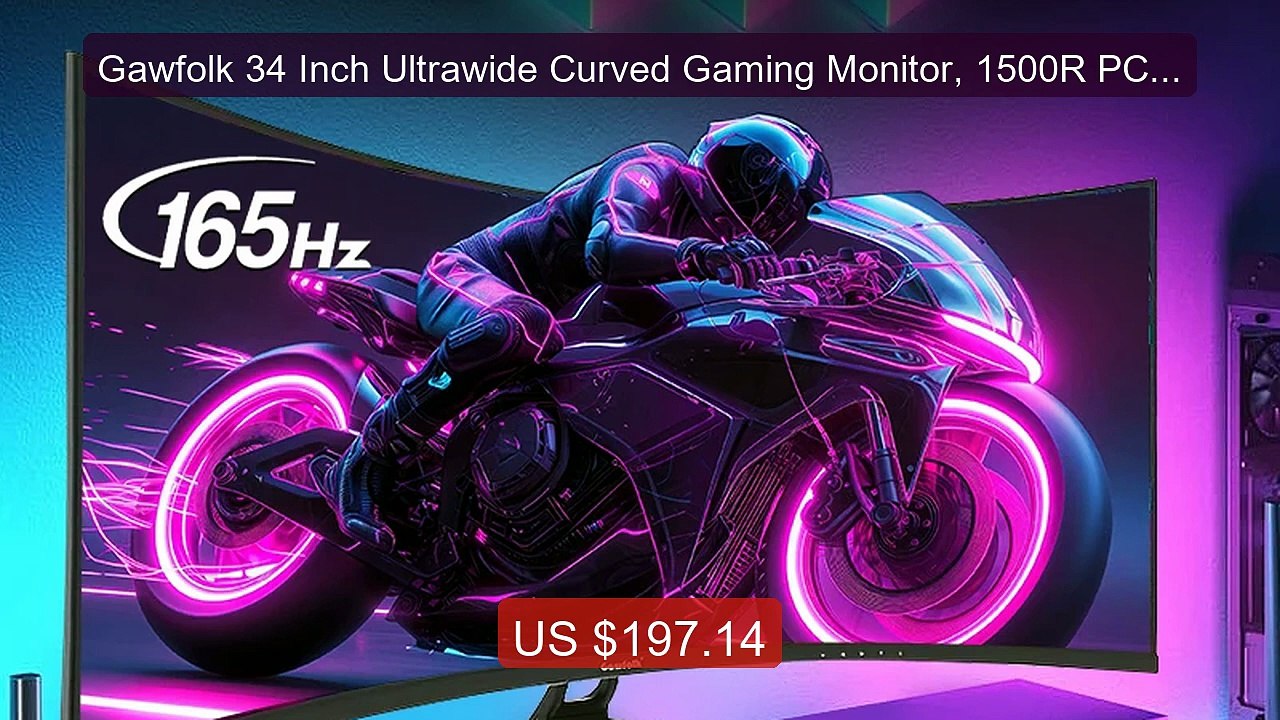 Gawfolk 34 Inch Ultrawide Curved Gaming Monitor, 1500R PC Scr... -- Amazing Value 2026 | Must Have!