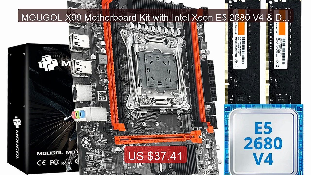 MOUGOL X99 Motherboard Kit with Intel Xeon E5 2680 V4 & DDR4 ... -- Amazing Value 2026 | Must Have!