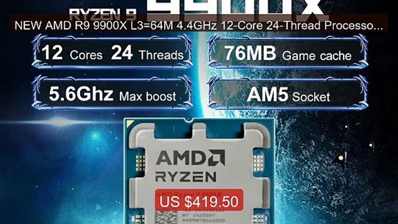 NEW AMD R9 9900X L3=64M 4.4GHz 12-Core 24-Thread Processor 120W Ryz... -- Top Rated 2026 | Buy Now!