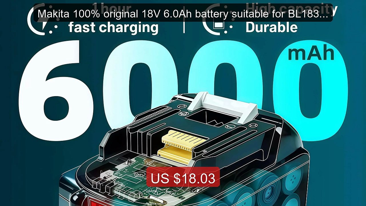 Makita 100% original 18V 6.0Ah battery suitable for BL1830, B... -- Amazing Value 2026 | Must Have!