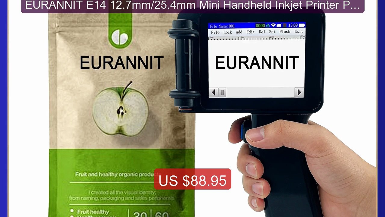 EURANNIT E14 12.7mm/25.4mm Mini Handheld Inkjet Printer Portab... -- Hot Deal 2026 | Limited Offer!