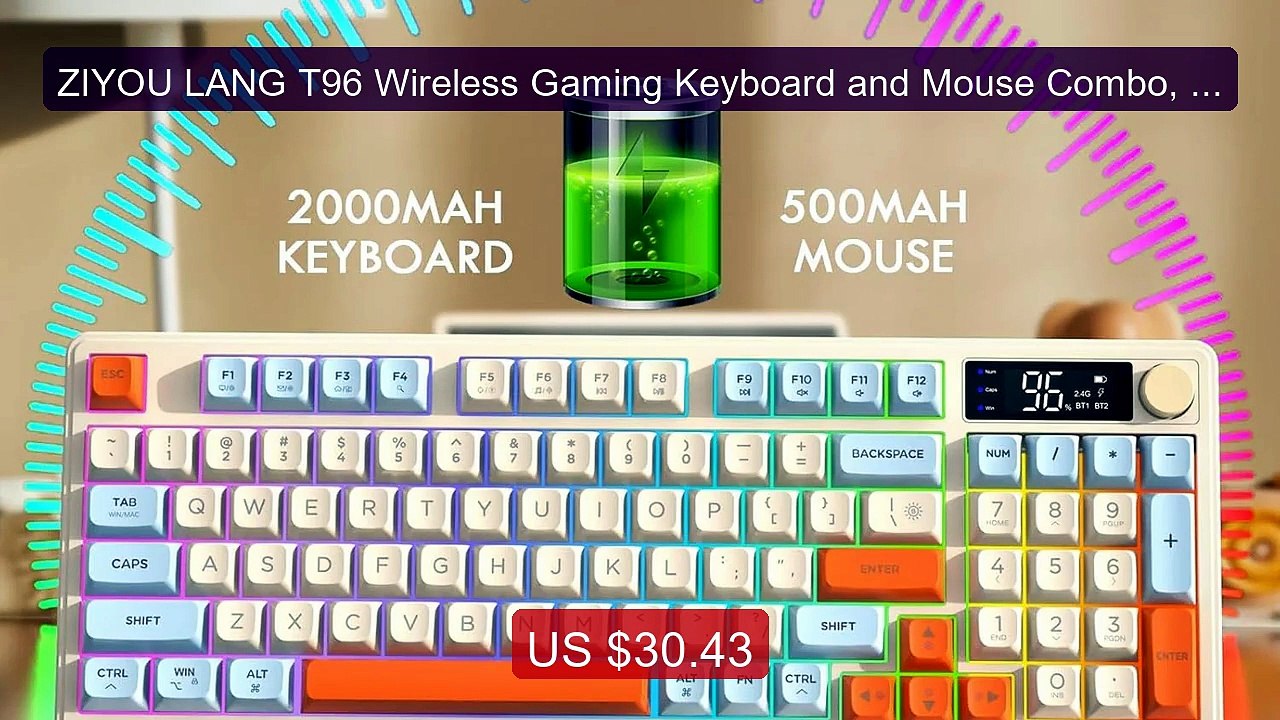 ZIYOU LANG T96 Wireless Gaming Keyboard and Mouse Combo, BT/2.... -- Best Buy 2026 | Great Quality!