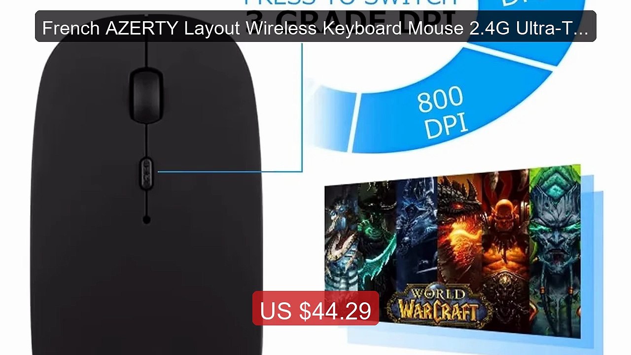 French AZERTY Layout Wireless Keyboard Mouse 2.4G Ultra-Thin E... -- Hot Deal 2026 | Limited Offer!