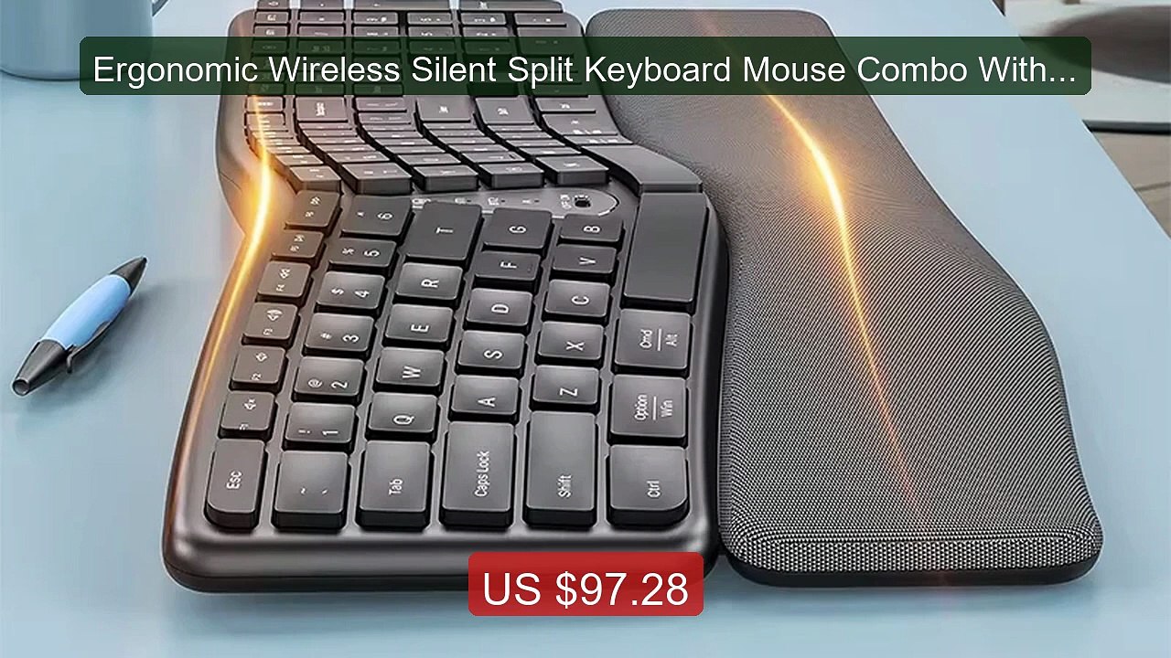 Ergonomic Wireless Silent Split Keyboard Mouse Combo With Wris... -- Hot Deal 2026 | Limited Offer!