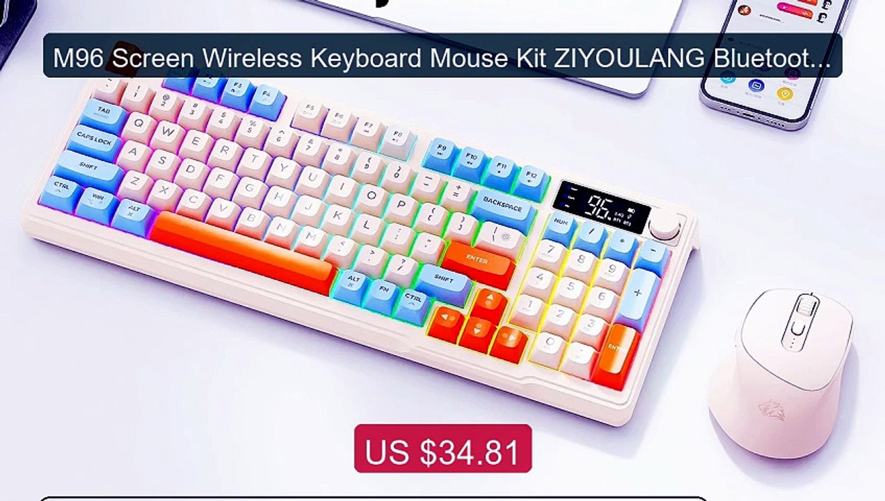 M96 Screen Wireless Keyboard Mouse Kit ZIYOULANG Bluetooth Ke... -- Amazing Value 2026 | Must Have!