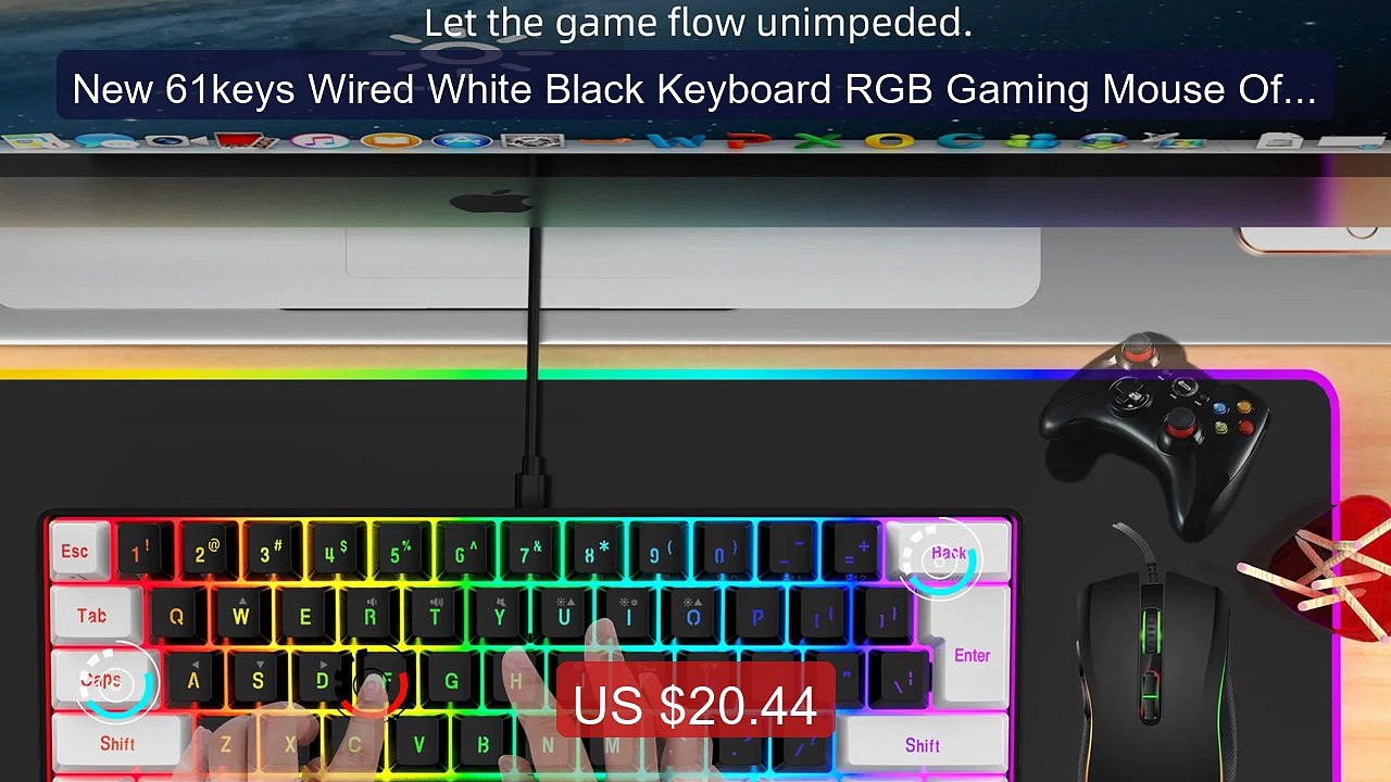 New 61keys Wired White Black Keyboard RGB Gaming Mouse Offi... -- Top Pick 2026 | Unbeatable Price!