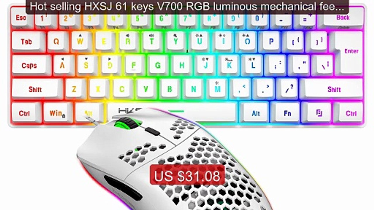 Hot selling HXSJ 61 keys V700 RGB luminous mechanical feel keyboar... -- Best Deal 2026 | Shop Now!