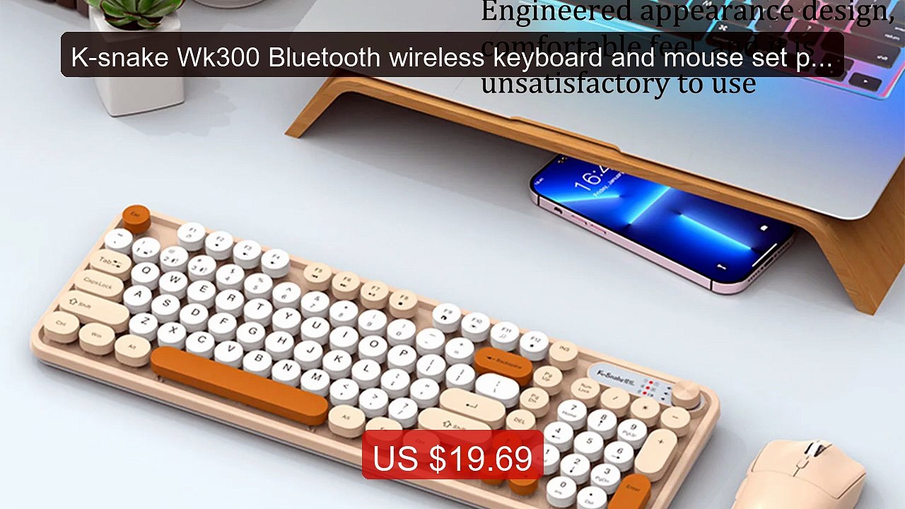 K-snake Wk300 Bluetooth wireless keyboard and mouse set punk keycap... -- Top Rated 2026 | Buy Now!
