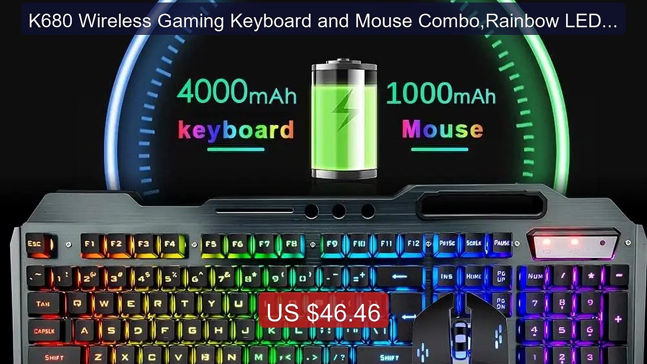 K680 Wireless Gaming Keyboard and Mouse Combo,Rainbow LED B... -- Top Pick 2026 | Unbeatable Price!
