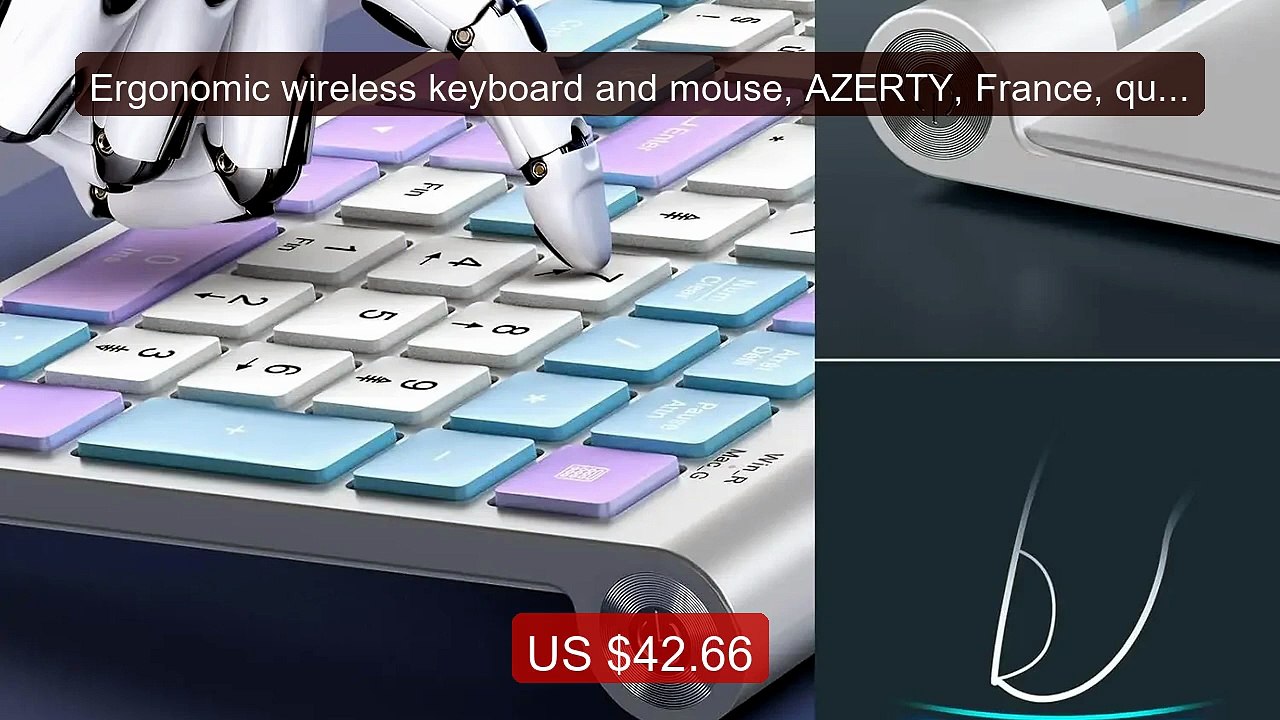 Ergonomic wireless keyboard and mouse, AZERTY, France, quiet ... -- Amazing Value 2026 | Must Have!