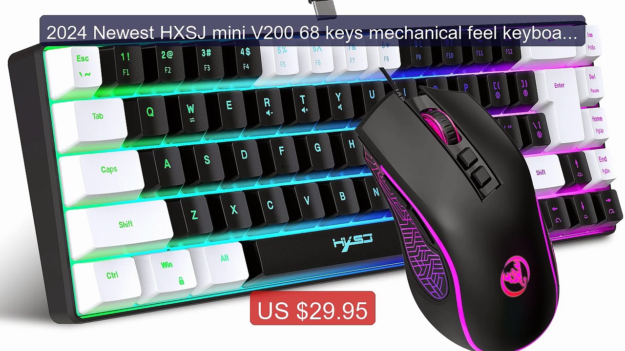 2024 Newest HXSJ mini V200 68 keys mechanical feel keyboard... -- Top Pick 2026 | Unbeatable Price!