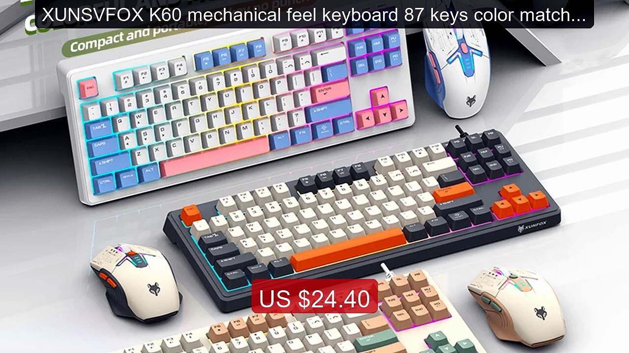 XUNSVFOX K60 mechanical feel keyboard 87 keys color matching RGB l... -- Best Deal 2026 | Shop Now!