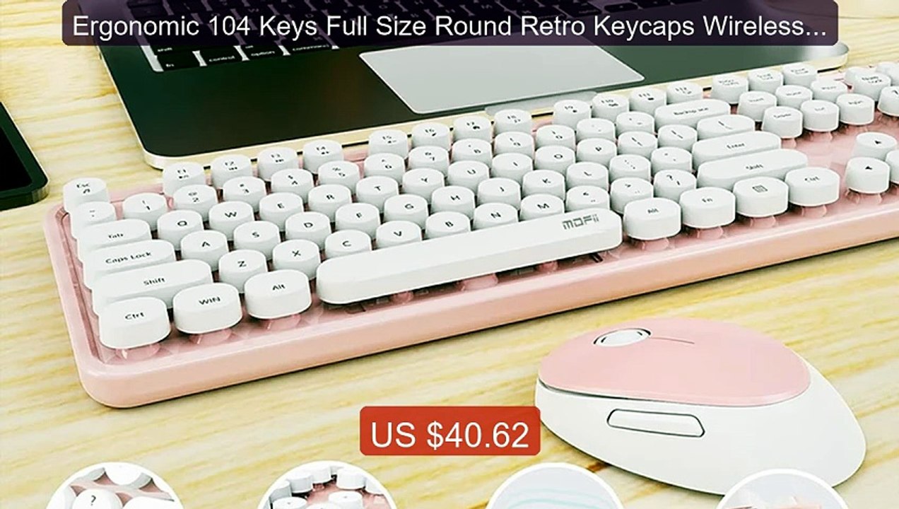Ergonomic 104 Keys Full Size Round Retro Keycaps Wireless K... -- Top Pick 2026 | Unbeatable Price!