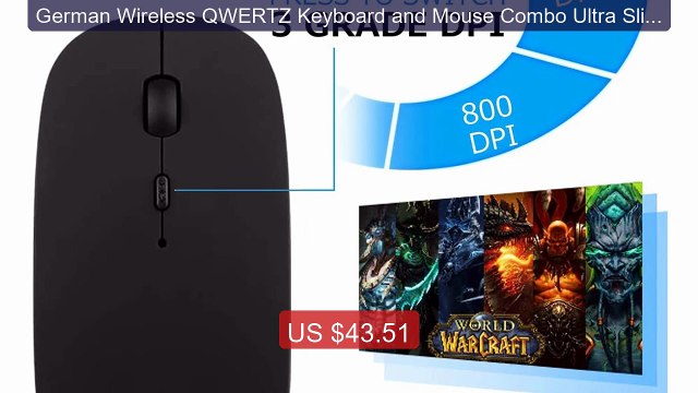 German Wireless QWERTZ Keyboard and Mouse Combo Ultra Slim 2.4G Sil... Top Rated 2026 | Buy Now!
