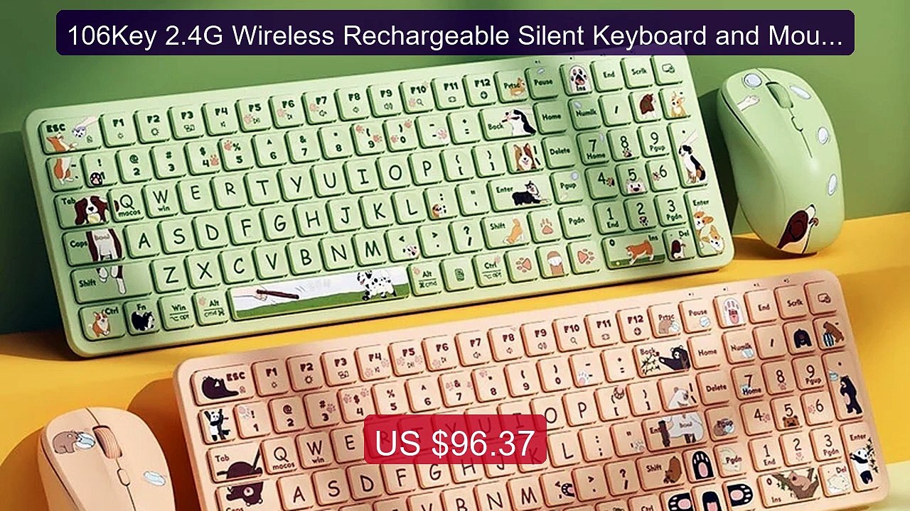 106Key 2.4G Wireless Rechargeable Silent Keyboard and Mouse Set Cu... -- Best Deal 2026 | Shop Now!