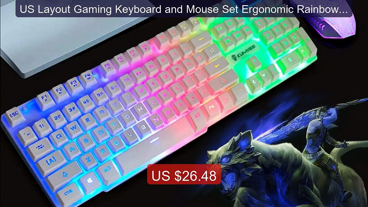 US Layout Gaming Keyboard and Mouse Set Ergonomic Rainbow Bac... -- Amazing Value 2026 | Must Have!