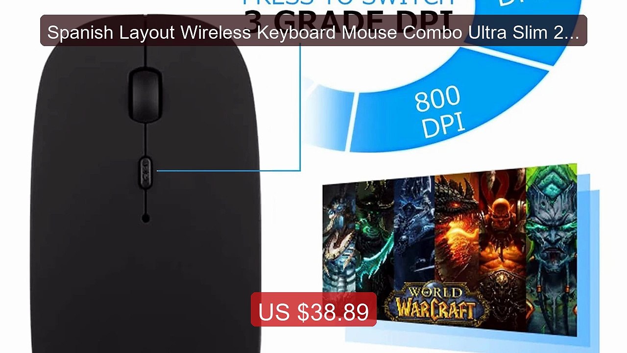 Spanish Layout Wireless Keyboard Mouse Combo Ultra Slim 2.4G Silent... -- Top Rated 2026 | Buy Now!