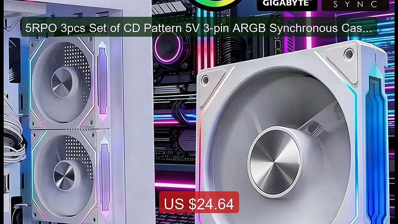 5RPO 3pcs Set of CD Pattern 5V 3-pin ARGB Synchronous Case Coo... -- Best Buy 2026 | Great Quality!