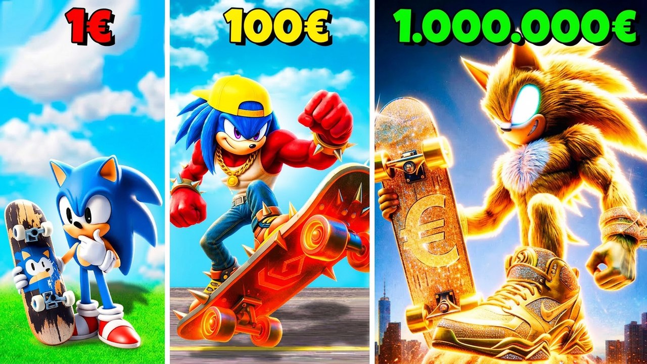 De 1 $ à 1 000 000 $ : Le skate SONIC le plus fou sur GTA 5 ! (mod du film Sonic)