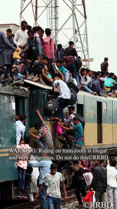 Roof riding is a death trap! Stay inside🚫🚂