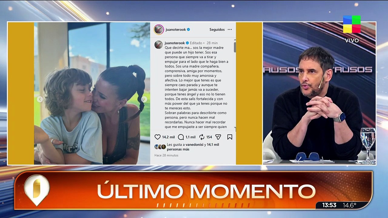 El posteo que Juan Otero le dedicó a su mamá Florencia Peña tras el escándalo de la fake news en Luzu TV