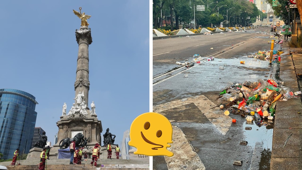 Mundial 2026: Aficionados dejan lleno de basura Paseo de la Reforma