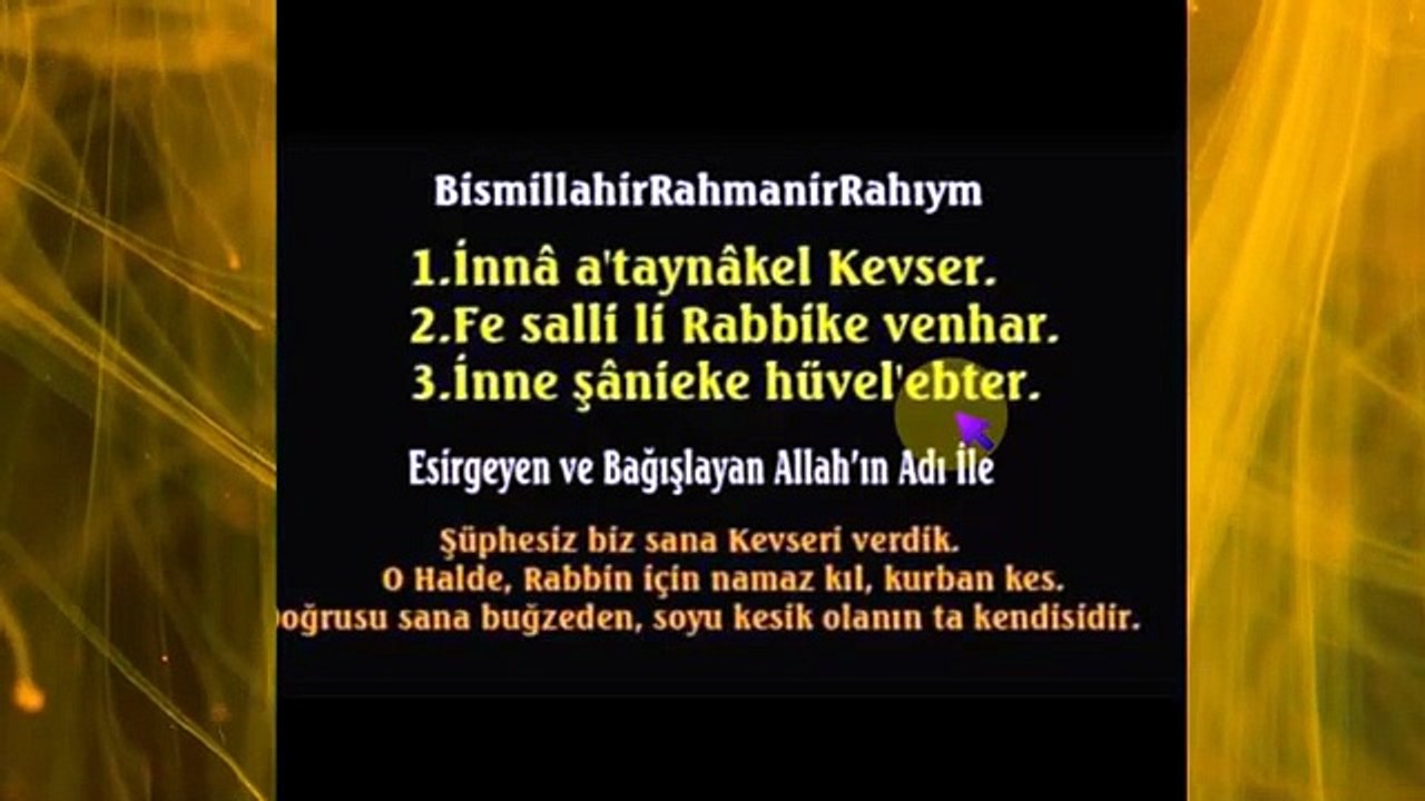 KEVSER SURESİ TÜRKÇE YAZILIŞI 100 TEKRAR